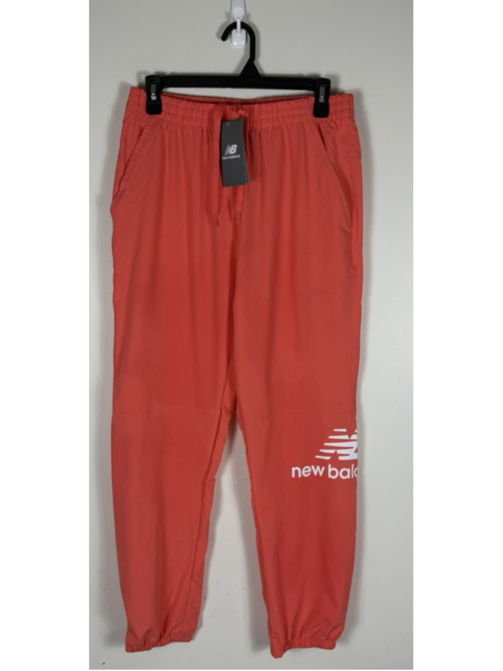New Balance Mens Sz M Big Logo All Motion Lightweight Joggers orange Track Pants